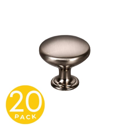 Sapphire Alpha Series 1 in. Modern Satin Nickel Round Cabinet Hardware Knob 20-Pack SP-1145-K-SN-20